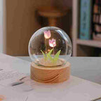BABBAK'S LTD DIY Cute Tulip Lamp – Battery Operated Glass Flower Light Decoration
