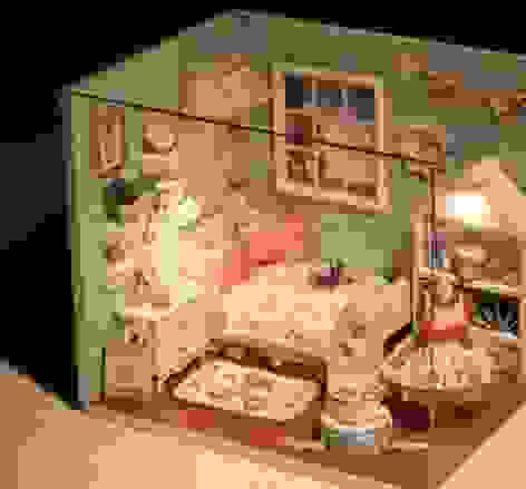 BABBAK'S LTD DIY Wooden Cabin Kit – Miniature House with LED Light for Adults & Teens