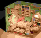 BABBAK'S LTD DIY Wooden Cabin Kit – Miniature House with LED Light for Adults & Teens