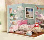 BABBAK'S LTD DIY Wooden Cabin Kit – Miniature House with LED Light for Adults & Teens