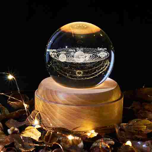 BABBAK'S LTD Magical Crystal Ball Night Light – Rotating LED Lamp with Music, USB Powered