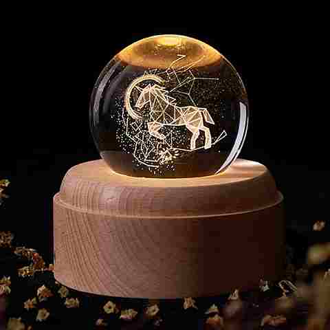 BABBAK'S LTD Magical Crystal Ball Night Light – Rotating LED Lamp with Music, USB Powered