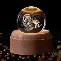 BABBAK'S LTD Magical Crystal Ball Night Light – Rotating LED Lamp with Music, USB Powered