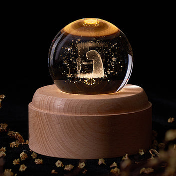 BABBAK'S LTD Magical Crystal Ball Night Light – Rotating LED Lamp with Music, USB Powered