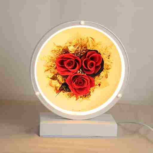 BABBAK'S LTD Eternal Rose Bedside Lamp – Handmade Everlasting Flower Light in Elegant Gift Box