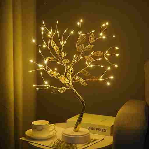 BABBAK’S LTD | USB + Battery Powered LED Tree Light Lamp – 500mm Warm White – Plastic Decor for Bedroom & Home