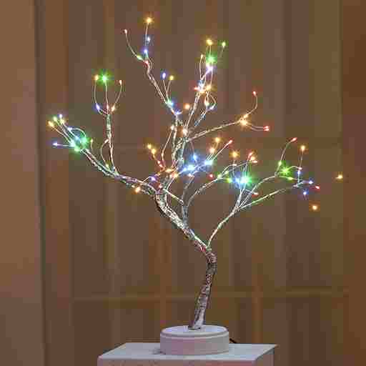 BABBAK’S LTD | USB + Battery Powered LED Tree Light Lamp – 500mm Warm White – Plastic Decor for Bedroom & Home
