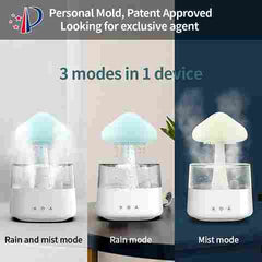 BABBAK'S LTD Raining Cloud Humidifier – Creative Aromatherapy Air Purifier & Decorative LED Home Device