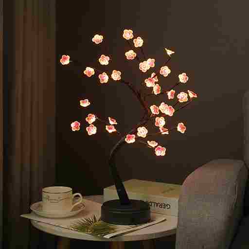 BABBAK’S LTD | USB + Battery Powered LED Tree Light Lamp – 500mm Warm White – Plastic Decor for Bedroom & Home