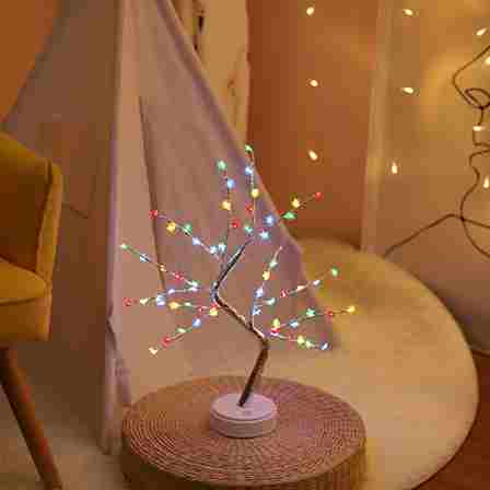 BABBAK’S LTD | USB + Battery Powered LED Tree Light Lamp – 500mm Warm White – Plastic Decor for Bedroom & Home