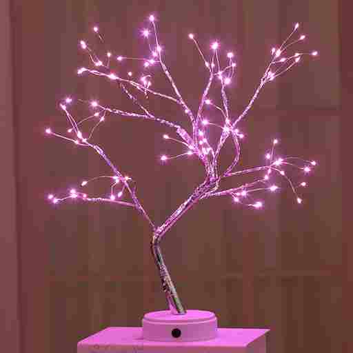 BABBAK’S LTD | USB + Battery Powered LED Tree Light Lamp – 500mm Warm White – Plastic Decor for Bedroom & Home