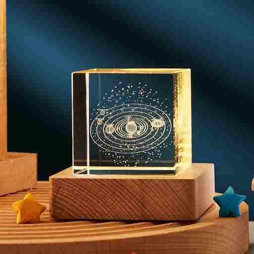 BABBAK'S LTD 3D Crystal Night Lamp – Warm LED Art Light | Glass Sphere Mood Lamp