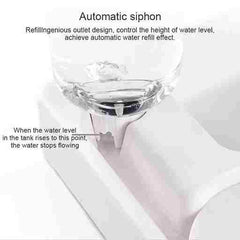 Automatic siphon device with text explaining its function on a white background