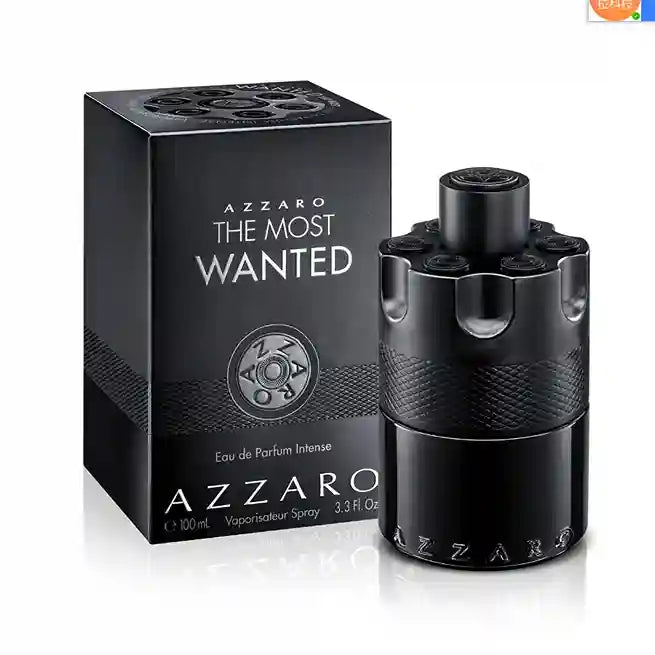 Azzaro The Most Wanted perfume bottle and packaging on a white background