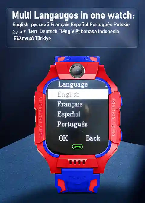 Child wearing GPS smart watch at school