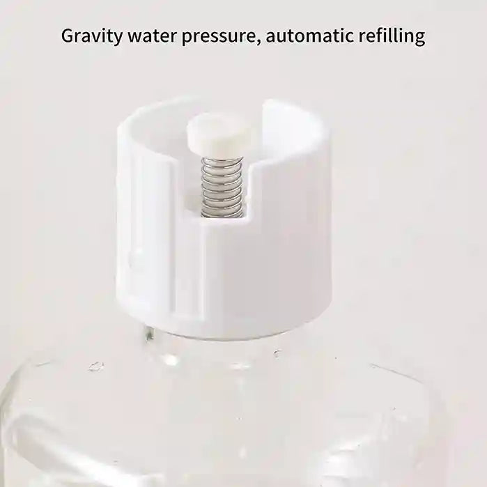 Clear bottle with white cap on a light gray background