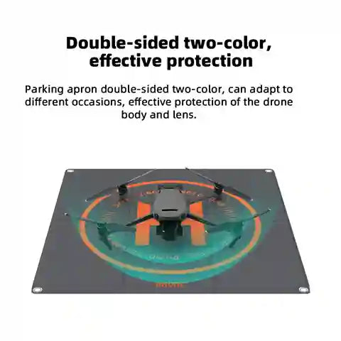 Drone with a double-sided two-color parking apron on a white background