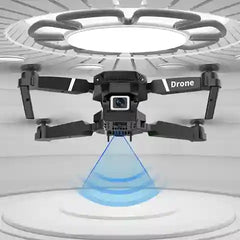 Drone with camera and 'Drone' branding on a white background
