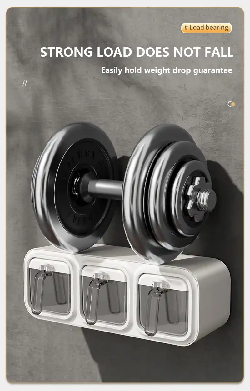 Dumbbell holder with weights on a gray background