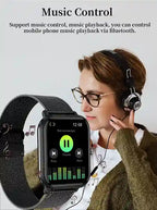 Fitness smartwatch tracking steps and calories