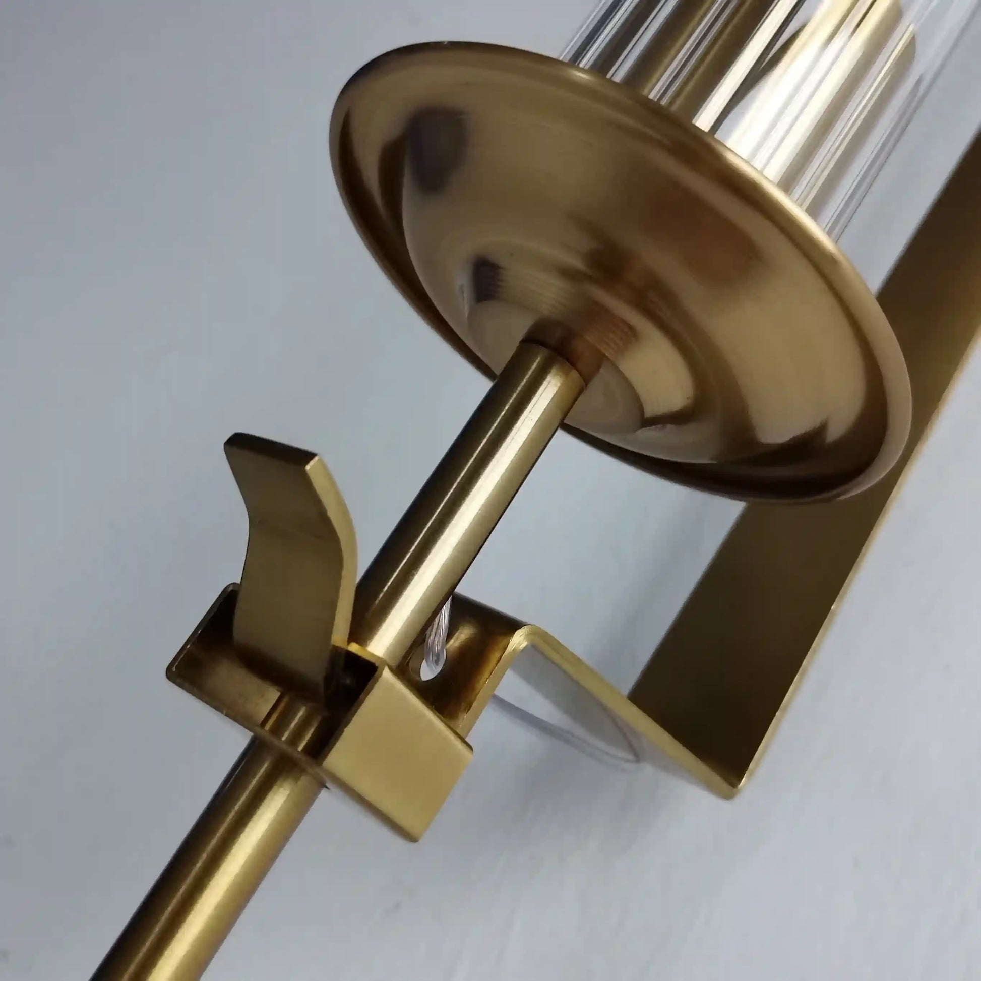 Gold door handle on a white background