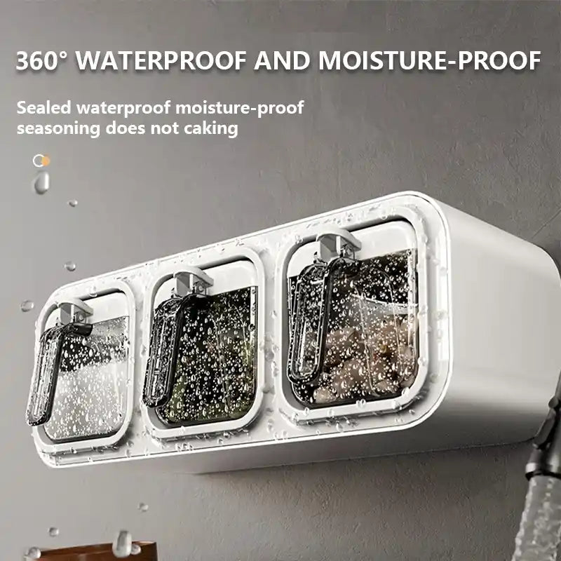 Grey two box airtight food storage set with modern minimalist design