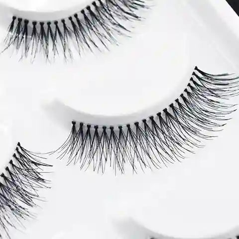 BABBAK'S LTD Long Sparse Cross False Eyelashes – 5 Pairs Natural Black Handmade Lashes