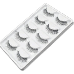 BABBAK'S LTD Long Sparse Cross False Eyelashes – 5 Pairs Natural Black Handmade Lashes