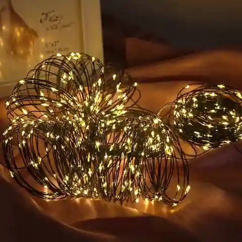 BABBAK'S LTD Copper Wire LED Fairy Lights – 12M Green String Lights with Remote for Christmas & Wedding Decor