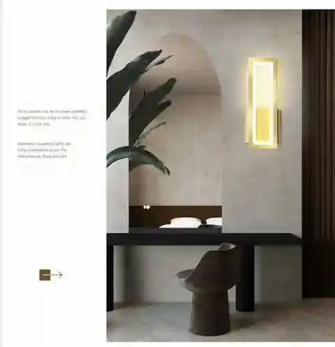 BABBAK'S LTD DUTRIEUX Modern Wall Lamp – LED Wall Lighting, Black/Gold/White, Metal & Acrylic, Stylish Home Decor