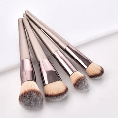 BABBAK'S LTD Champagne Makeup Brush Set – Soft Synthetic Bristles & Wooden Handles