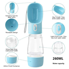 BABBAK'S LTD Portable Pet Dog Water Bottle – Travel Drinking Feeder with Built‑in Bowl for Dogs & Cats