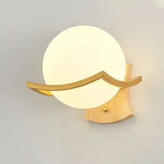 BABBAK'S LTD Gold Frosted Glass Wall Lamp – E27 LED Bedroom Light Fixture