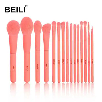 BABBAK'S LTD BEILI 15Pcs Rose Gold Professional Makeup Brush Set – Natural & Synthetic Bristles