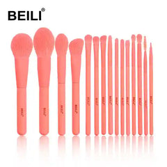 BABBAK'S LTD BEILI 15Pcs Rose Gold Professional Makeup Brush Set – Natural & Synthetic Bristles