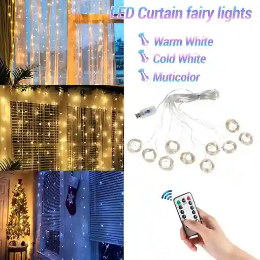 BABBAK'S LTD Christmas LED Light Curtain – Festive Holiday Decoration for Windows, Walls & Parties