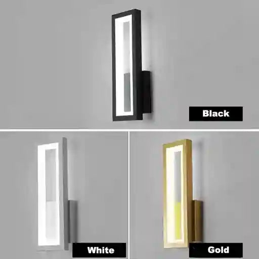BABBAK'S LTD DUTRIEUX Modern Wall Lamp – LED Wall Lighting, Black/Gold/White, Metal & Acrylic, Stylish Home Decor