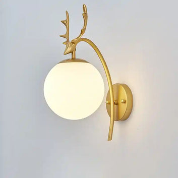 BABBAK'S LTD Gold Frosted Glass Wall Lamp – E27 LED Bedroom Light Fixture