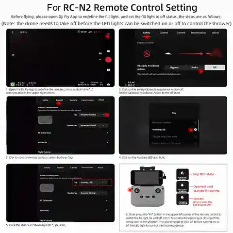 Instructions for RC-N2 Remote Control setting on a white background