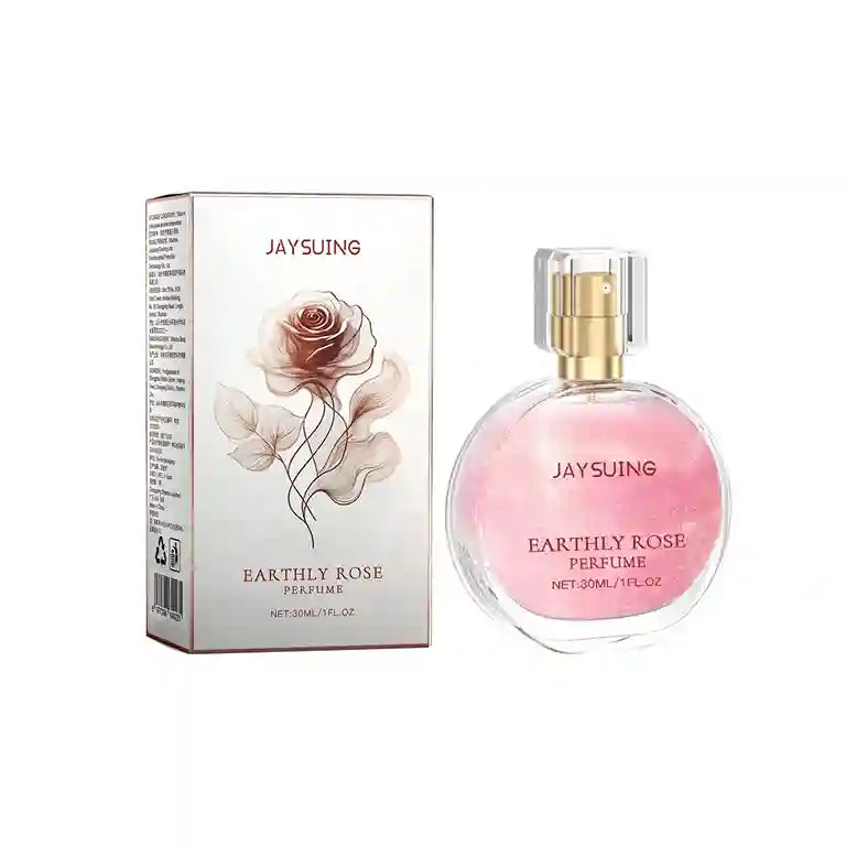 Jaysuing Earthly Rose perfume bottle and packaging on a white background