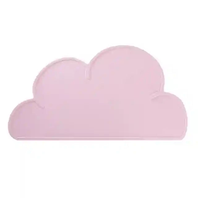 Pink cloud-shaped cushion on a white background