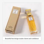 Perfume bottle and packaging of 'Romantic 5th Party' on a white background