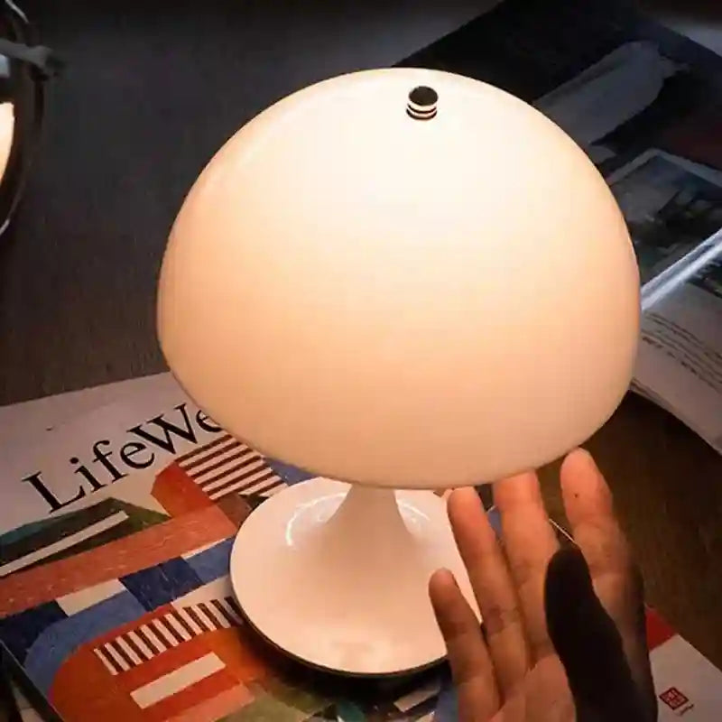 Round lamp being held with a magazine titled 'LifeWay' in the background