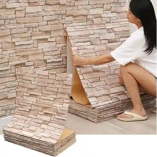 BABBAK'S LTD 3D Self‑Adhesive Brick Wallpaper – Waterproof Wall Stickers for Home Decoration