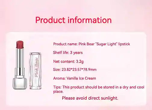 Pink Bear Sugar Shine Lipstick | BABBAK'S LTD