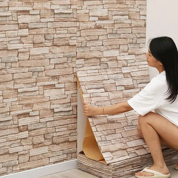BABBAK'S LTD Self-Adhesive Retro Brick Wall Sticker – Modern Style Paper Peel & Stick Wallpaper
