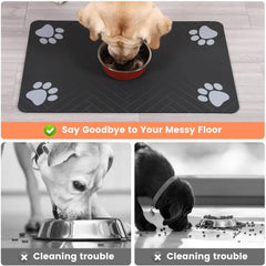 BABBAK'S LTD Absorbent Pet Feeding Mat – Quick‑Dry Food & Water Bowl Placemat with Waterproof Backing