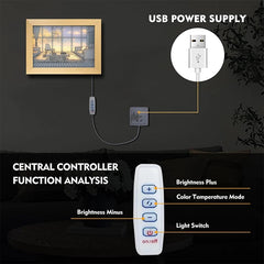 BABBAK'S LTD Ivory Wood Table Lamp – Modern LED Touch Control Bedside Light