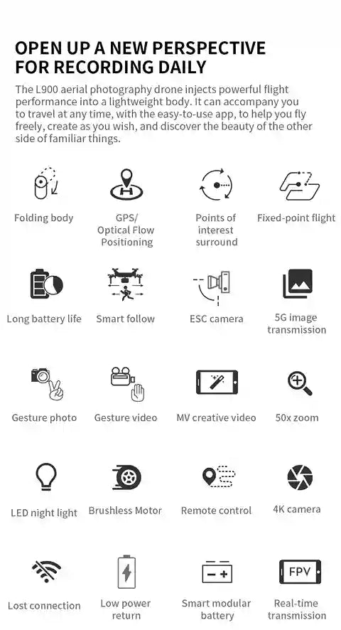 BABBAK'S LTD L900 Pro SE MAX 5G WiFi Brushless GPS Drone – 4K Dual Camera with Obstacle Avoidance