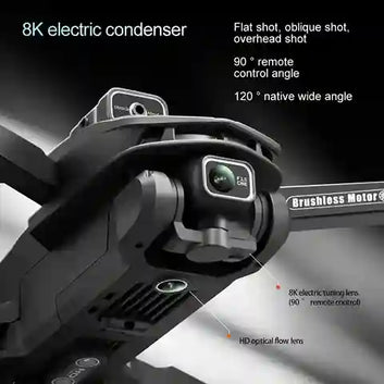 BABBAK'S LTD V168 8K Triple Camera Drone – GPS, Brushless Motors & 4-Way Obstacle Avoidance